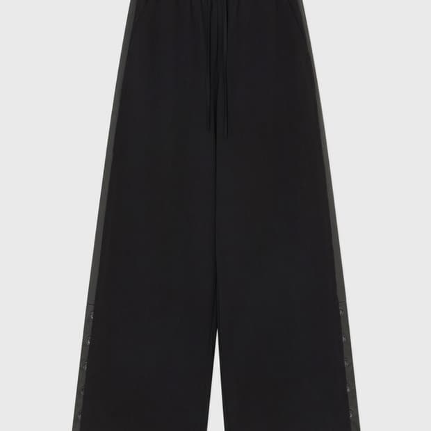 [구매] Side button wide slacks, Black