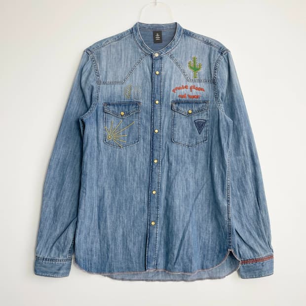 B1 빈티지 라이트 데님 웨스턴 셔츠 M사이즈