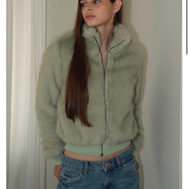 지지비샤 자스민 퍼자켓 민트 그린