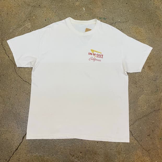 90s 미국빈티지 인앤아웃 버거 캘리포니아 반팔 티셔츠