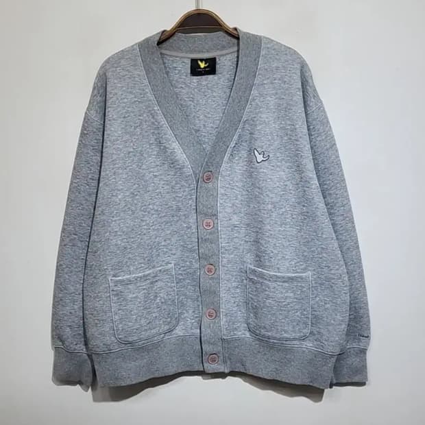 (L) 와릿이즌 가디건 그레이 브이넥 루즈핏 캐주얼 