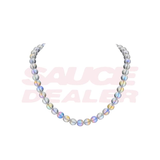 [SAUCE] 레인보우 문스톤 6.1mm 천연원석 비즈 목걸이