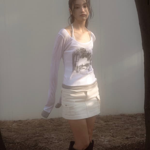 애즈온 forest layered T