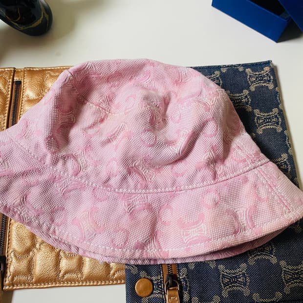 올드셀린느 정품 핑크데님 투웨이햇 s사이즈 (아동용으로 추천)