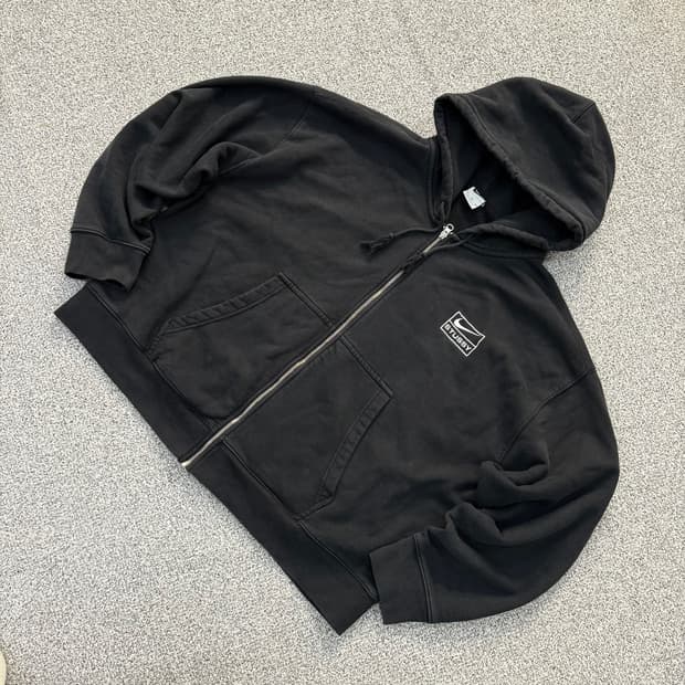 XL 나이키 스투시 기모 후드 집업 저지 0331J