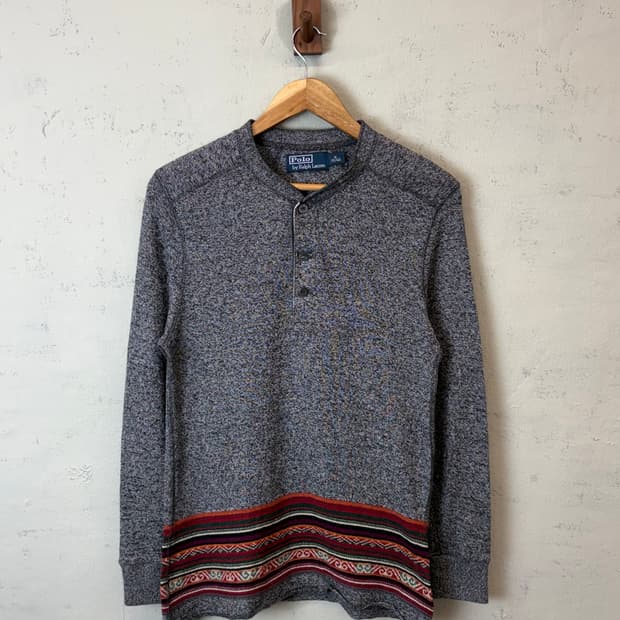 폴로랄프로렌 아즈텍 스트라이프 헨리넥 긴팔티