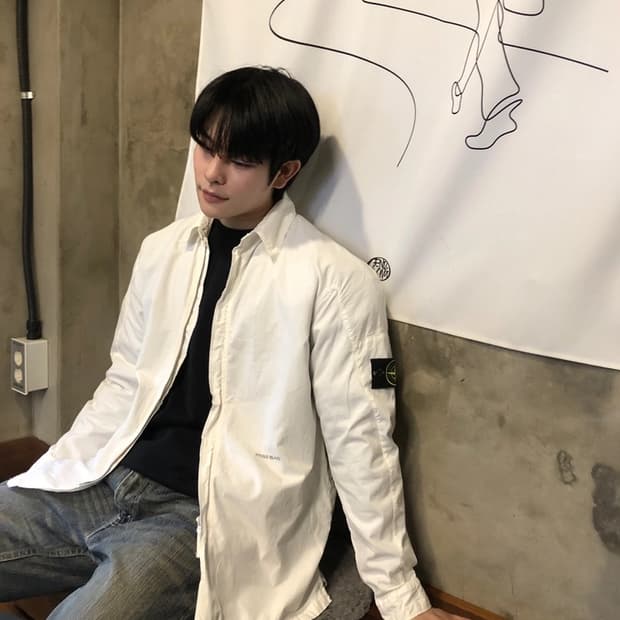 스톤아일랜드 정품 코튼 오버셔츠 자켓 화이트