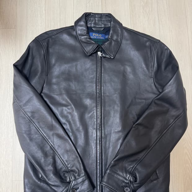 S 폴로 랄프로렌 맥스웰 램스킨 블랙 가죽 자켓