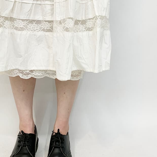 빈티지 레이스 레이어드 스커트