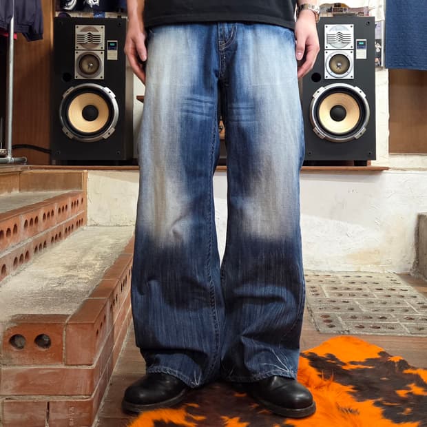에버라스트 빈티지 워싱 와이드 데님 팬츠