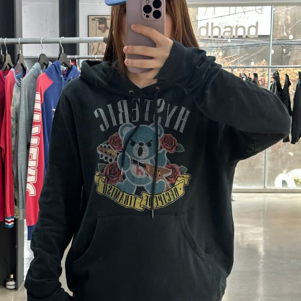 히스테릭글래머 퍽베어 후드티