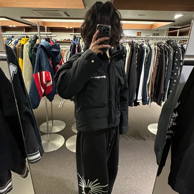 2)빈티지 빅포켓 크롭 블랙 패딩