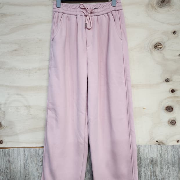 532) 핑크 와이드 기모 츄리닝