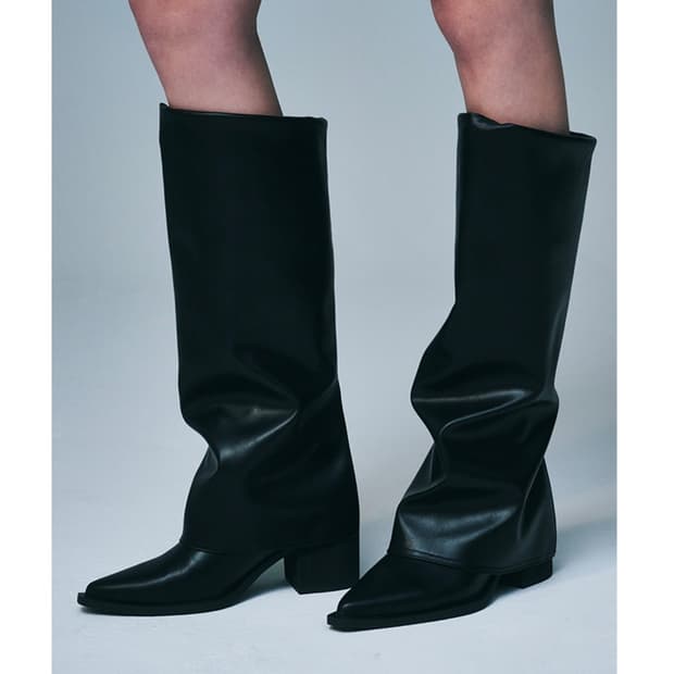 솔트앤초콜릿 가죽 롱부츠