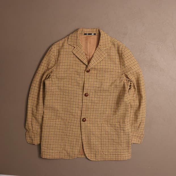 일본빈티지 울 체크 블레이저 A1227