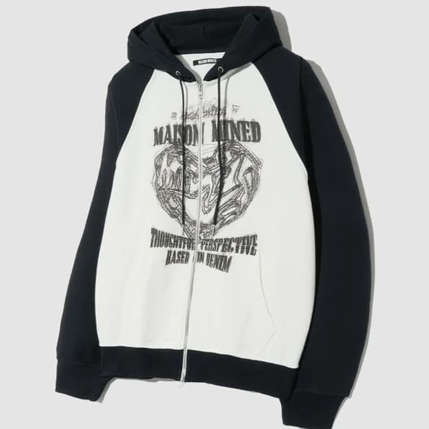 [메종미네드] DOODLE HEART REGLAN SWEAT ZIP UP