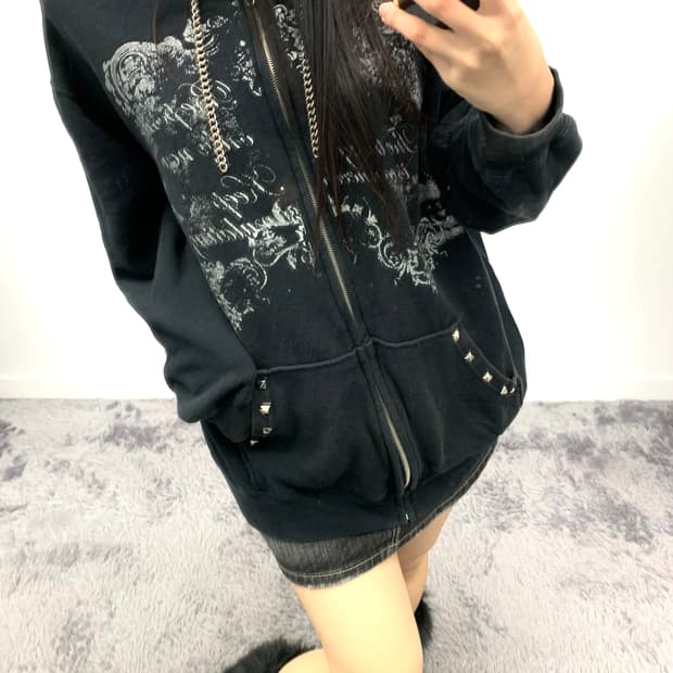 Sexpotrevenge 프린팅 스터드 후드집업