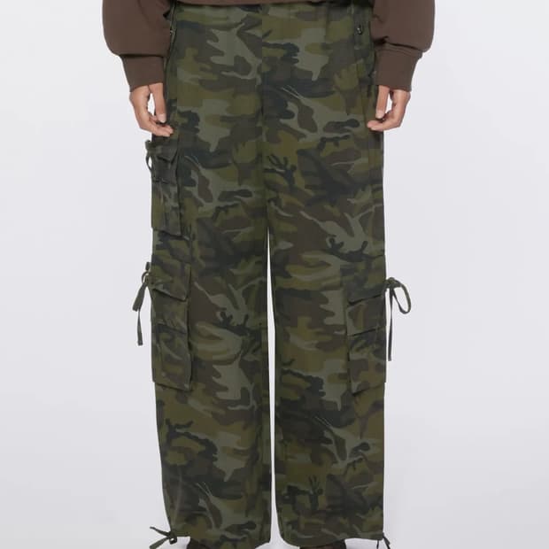 Camouflage Ribbon Cargo Pants (khaki)
