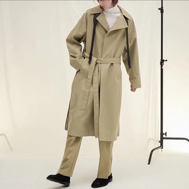 시스템 벨티드 트렌치코트