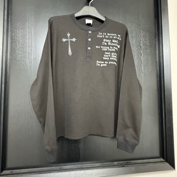 BLESSED HENLEY L/S TOP - BLACK