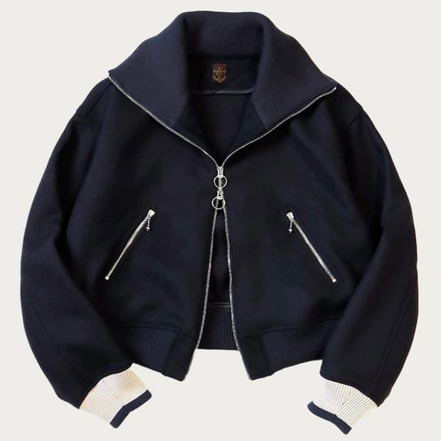 Kapital 캐피탈 플란넬 집 비콘 블루종 네이비 자켓