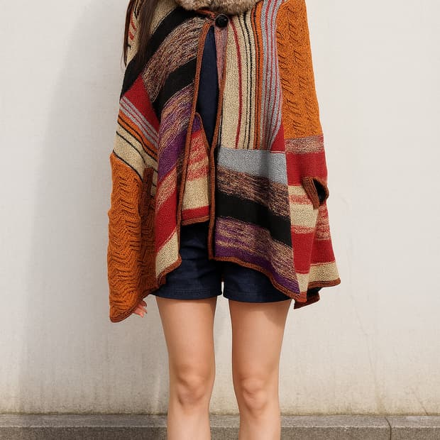 써스데이 아일랜드 에스닉 니트 퍼 케이프_90