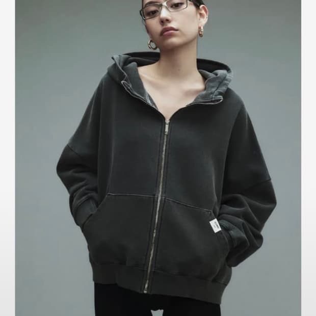 글로니 클래식 워시드 후드집업