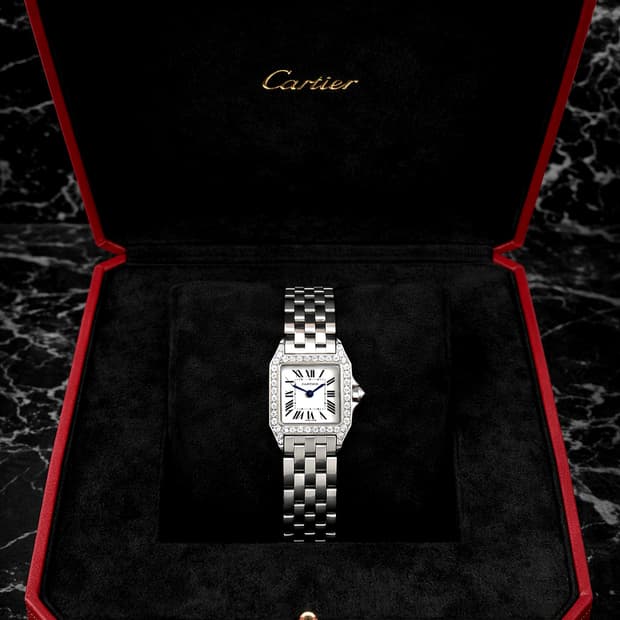 까르띠에 산토스 드모아젤 다이아 스틸 시계