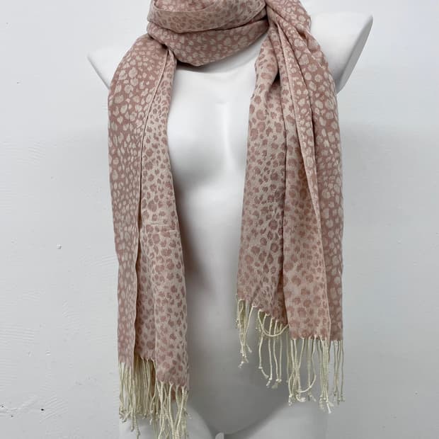 핑크 레오파드 수술 머플러 