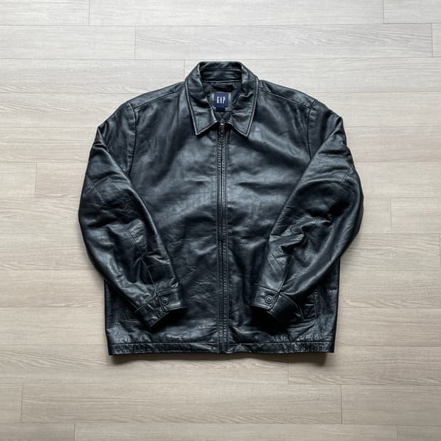 90s 올드갭 레더 자켓 블랙