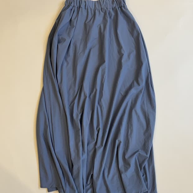 Blue Elastic Waist Maxi Skirt
