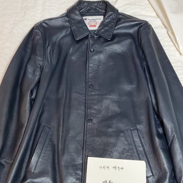 15fw슈프림챔피온 레더코치자켓 XL