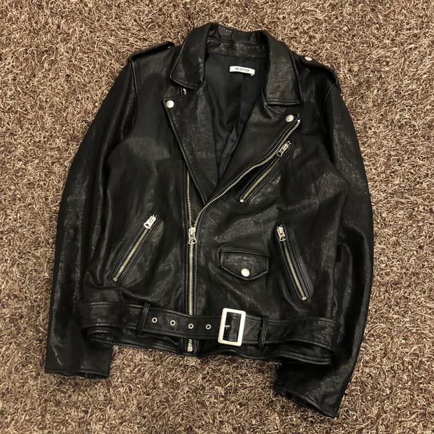 헬베티카 램스킨 양가죽 라이더 레더 가죽 바이커 자켓