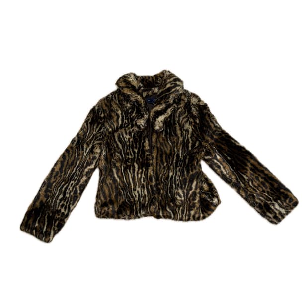 랄프로렌 호피 레오파드 크롭 퍼자켓