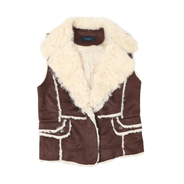 Visit in newyork 브라운 양털 베스트