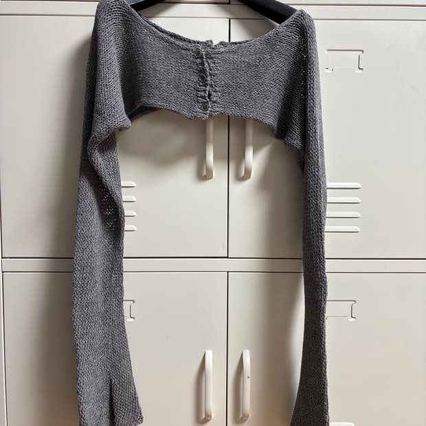 OPEN YY 크롭 볼레로 니트 가디건 (1 size / 그레이)