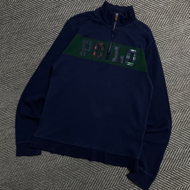폴로 랄프로렌 빅로고 풀오버 하프 반집업 맨투맨 y 5086
