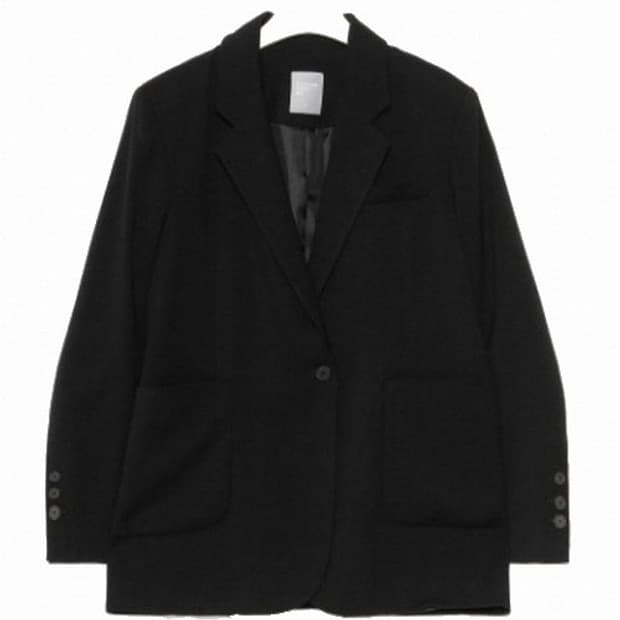 에잇세컨즈 블랙 솔리드 싱글 재킷 블레이저 자켓 