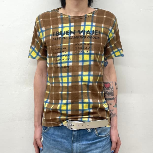 Brown and Yellow Checkered T-shirt 