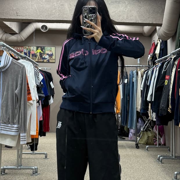 아디다스 Y2K 스펠아웃 로고 후드 져지 S185
