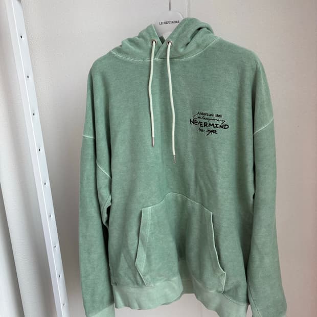 앤더슨벨 커트 아트웍 오버사이즈 후드티 L