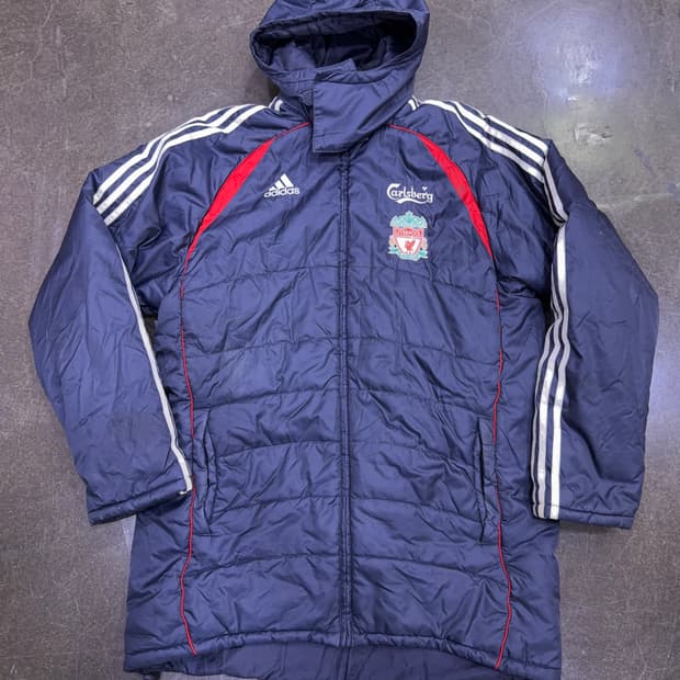 아디다스 0607 리버풀 벤치자켓 패딩점퍼 칼스버그 100