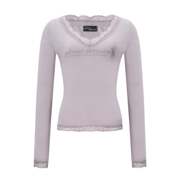 Kane Lace Long Sleeve Top (Pale Violet)