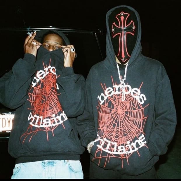 Sp5der x metro boomin web hoodie black