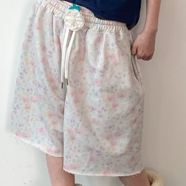 페어리 flower bermuda pants