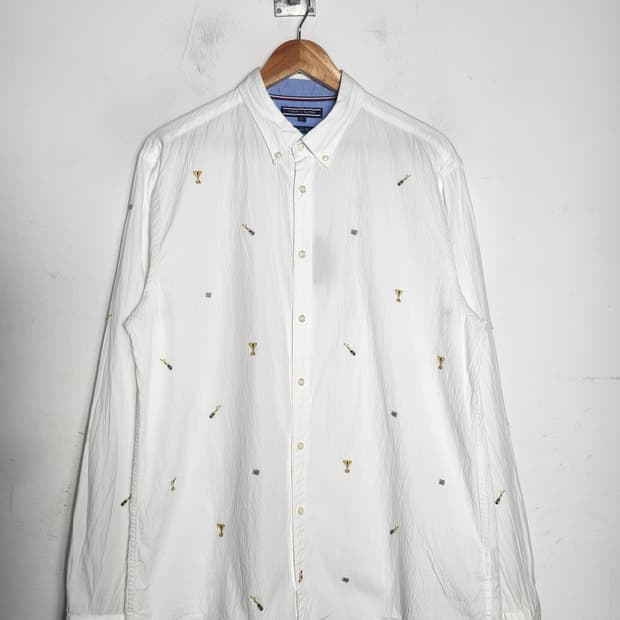 타미힐피거 시어서커 버튼다운 셔츠