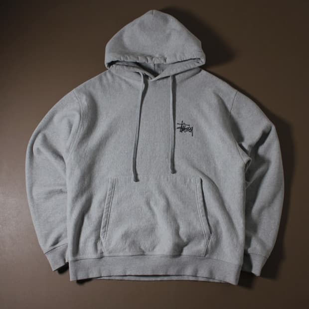 Stussy 스투시 그레이 기모 후드티