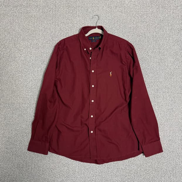 폴로 긴팔 셔츠 남방 버건디 XL 슬림핏