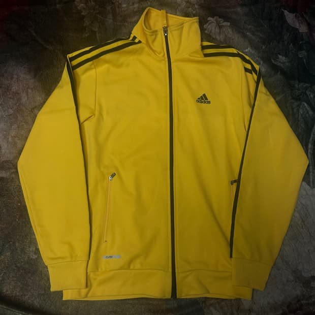 아디다스 퍼포먼스로고 블랙삼선 옐로우트랙탑져지 95