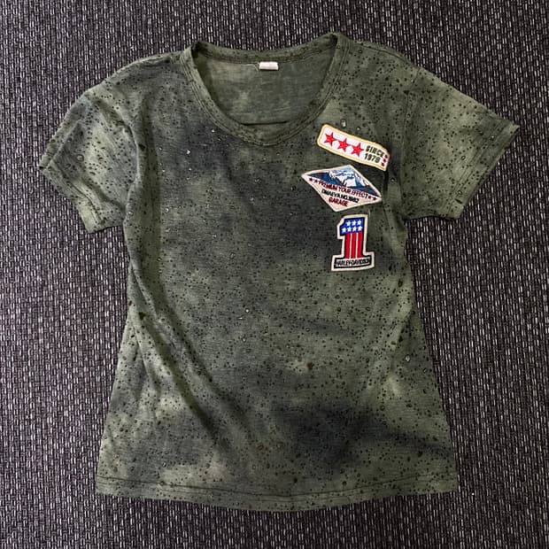 Y2K Patch Detail Green Top 와투케